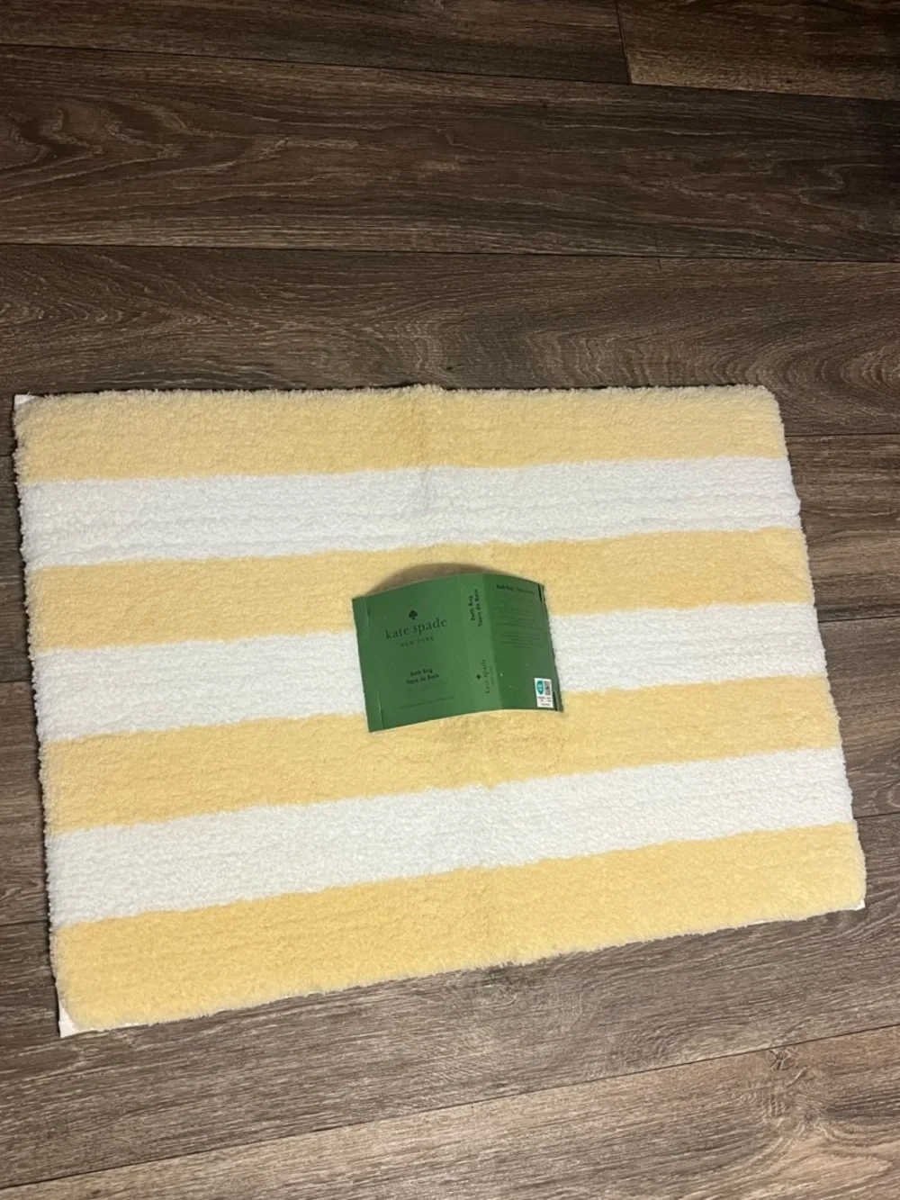 Kate Spade New York Yellow and White Stripe Bath Rug 17x24in.